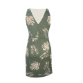 New Arrivals Summer Lady Elegant Women Sleeveless Print V-Neck Casual Dress